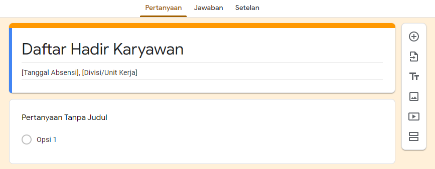 contoh absensi google form