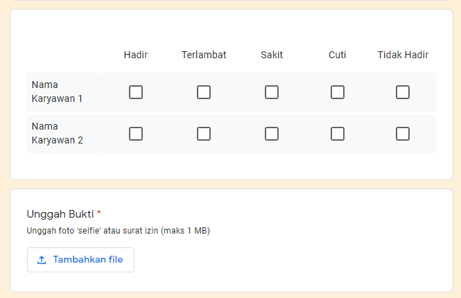 contoh absensi online