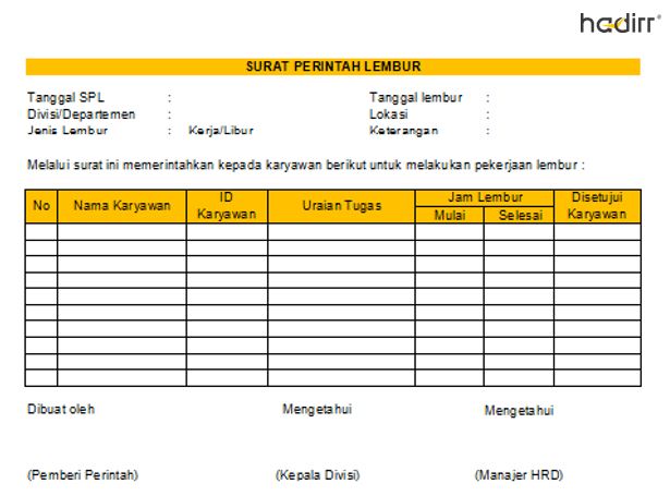 Contoh Form Lembur Karyawan yang Wajib HRD Ketahui - Aplikasi Absensi