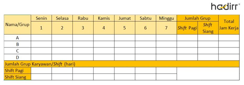 jadwal kerja