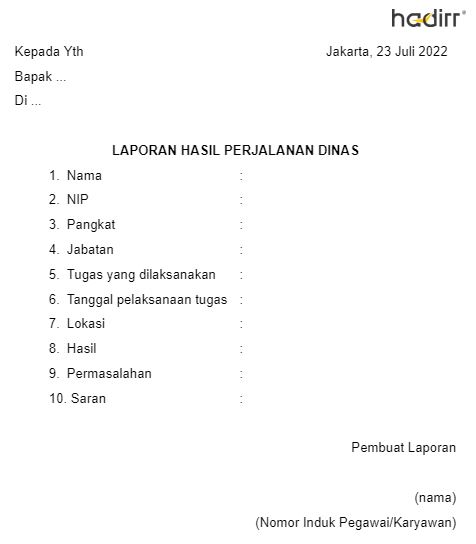 laporan perjalanan dinas