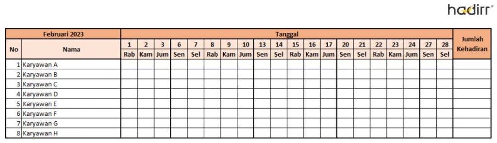 Rekap Absensi Karyawan Excel 
