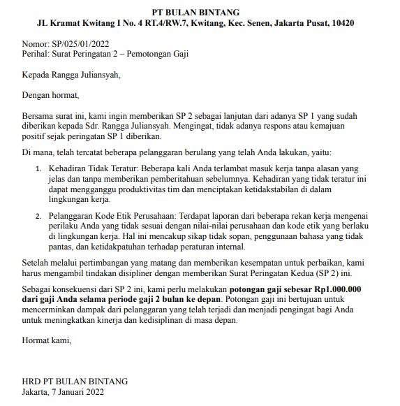 Contoh 2 SP 2