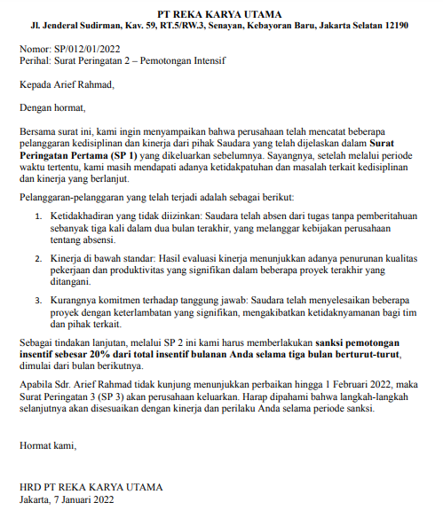 Contoh SP 2