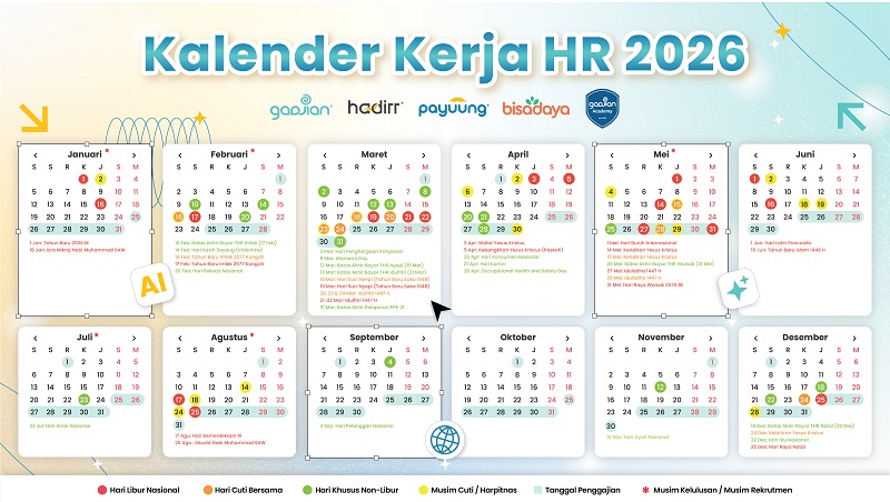 Kalender HR 2026 Lengkap dengan Cuti Bersama, Libur Nasional, Harpitnas