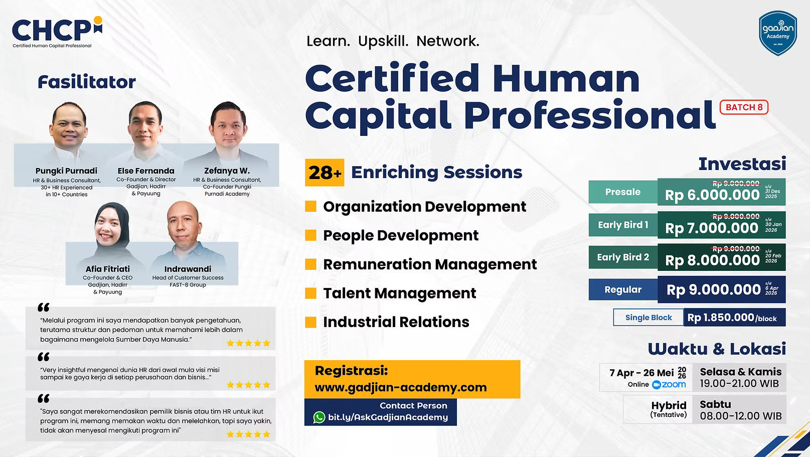 Sertifikasi Human Capital CHCP Gadjian Academy