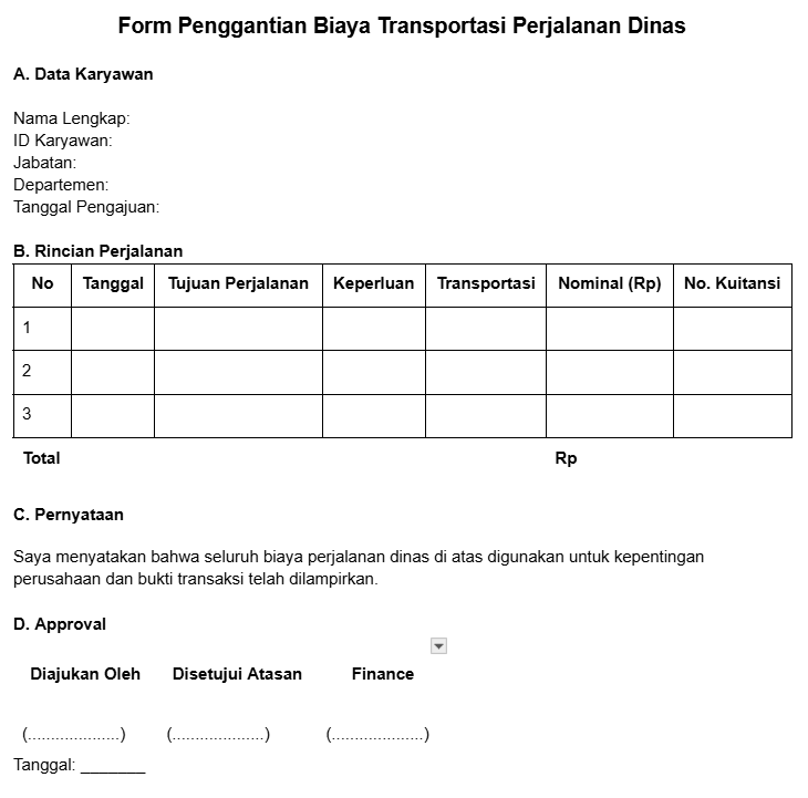 reimbursement perusahaan